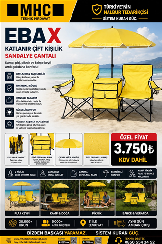 EBAX KATLANIR ÇİFT KİŞİLİK SANDALYE (ÇANTALI)